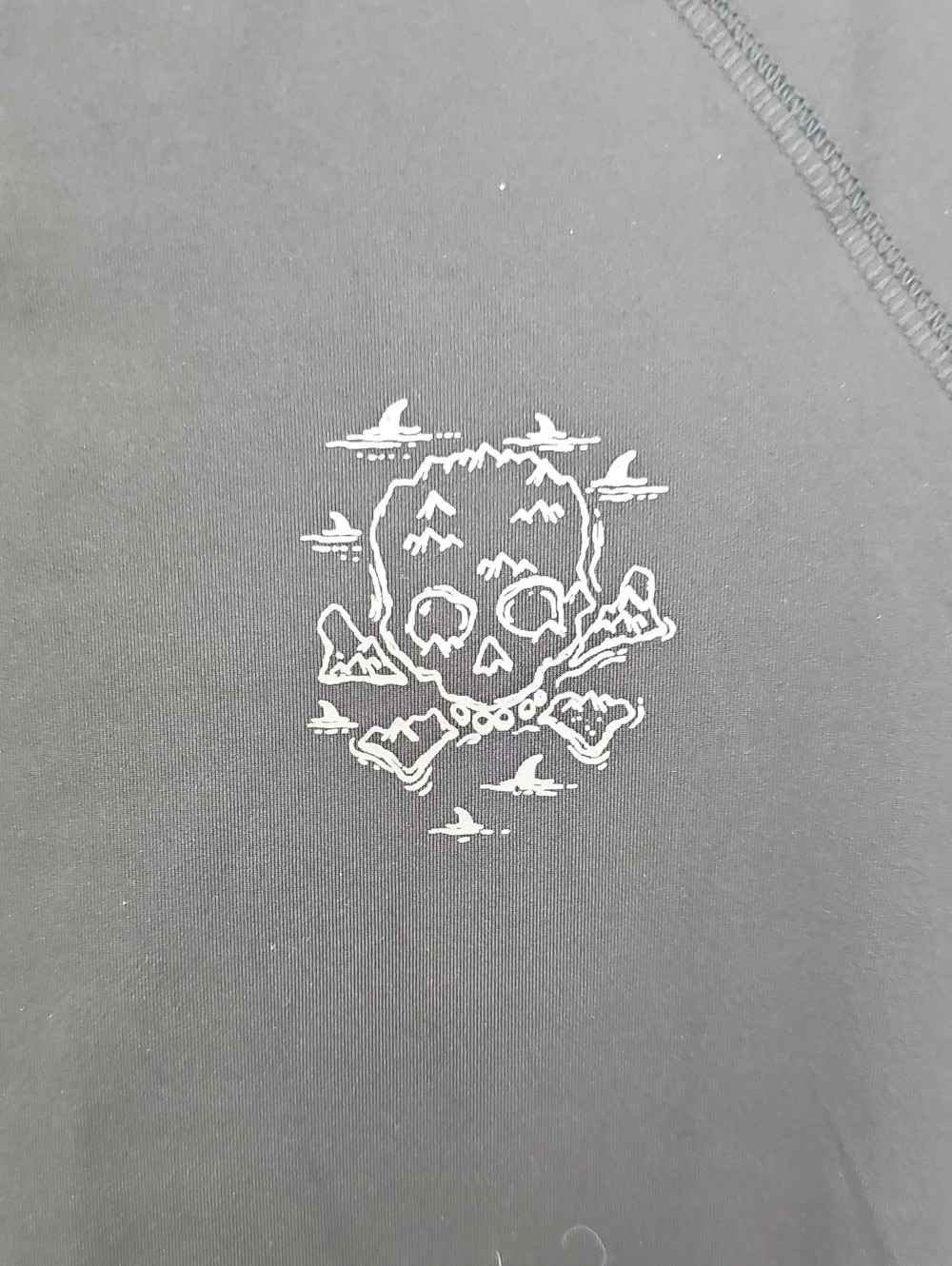 art class Black Short-Sleeve Swim Shirt Rashguard Skull Graphic Boys Sz L 12/14